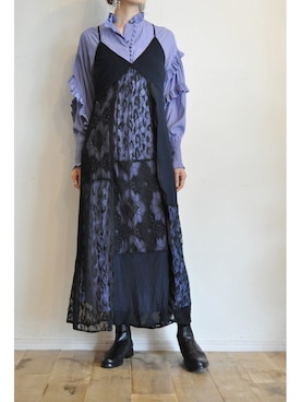 「アイテム（ワンピース/ドレス、パープル系）」を使った、chaosbohemiaさん（レディース・165cm）の秋コーディネート