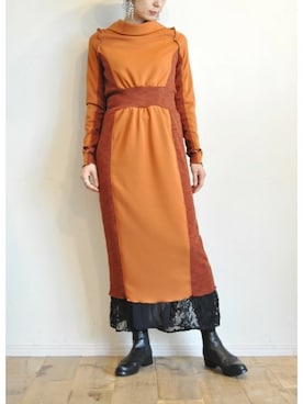 「タートルネックワンピース」｜chaosbohemiaさん（レディース・165cm）の冬コーディネート