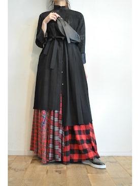 「アイテム（シャツワンピース）」を使った、chaosbohemiaさん（レディース・165cm）の冬コーディネート