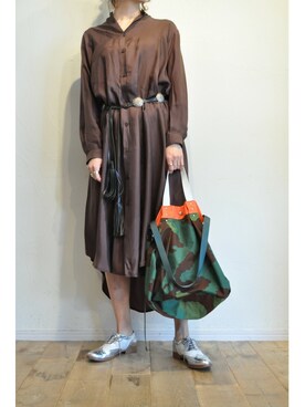 「カモフラバッグ」｜chaosbohemiaさん（レディース・165cm）の冬コーディネート