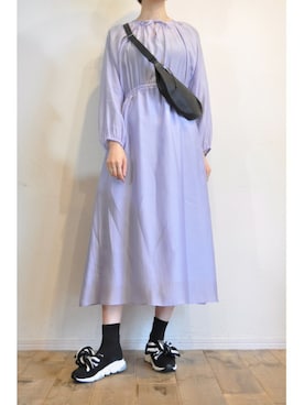「アイテム（ワンピース/ドレス、パープル系）」を使った、chaosbohemiaさん（レディース・165cm）の春コーディネート