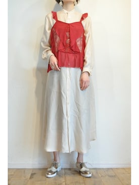 「キュプラ」｜「アイテム（その他シューズ）」を使った、chaosbohemiaさん（レディース・165cm）の春コーディネート