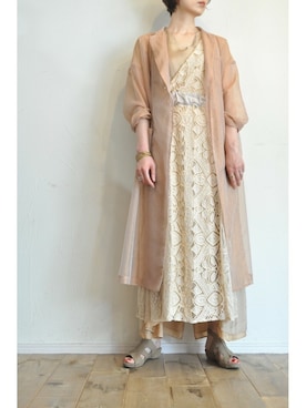 「レースワンピース」｜「アイテム（その他アウター）」を使った、chaosbohemiaさん（レディース・165cm）の春コーディネート