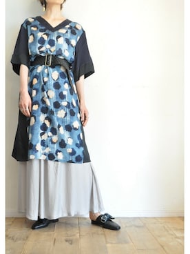 「メッシュベルト」｜「アイテム（ワンピース/ドレス）」を使った、chaosbohemiaさん（レディース・165cm）の夏コーディネート