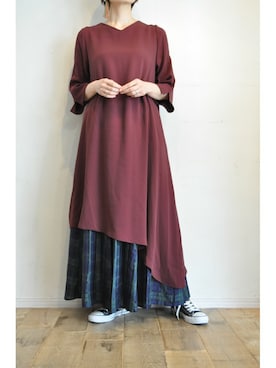 「アイテム（ワンピース/ドレス、パープル系）」を使った、chaosbohemiaさん（レディース・165cm）の夏コーディネート