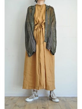 「アイテム（パーカー、グリーン系）」を使った、chaosbohemiaさん（レディース・165cm）の秋コーディネート