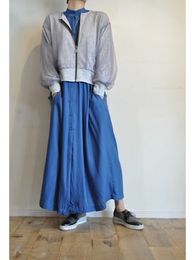 「キュプラ」｜「アイテム（ブルゾン）」を使った、chaosbohemiaさん（レディース・165cm）の秋コーディネート