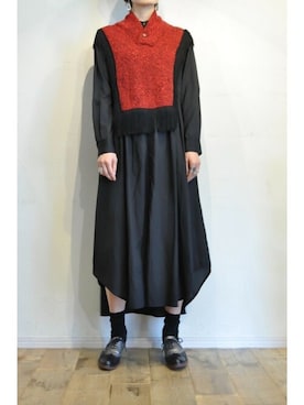 「フリンジベスト」｜「アイテム（シャツワンピース）」を使った、chaosbohemiaさん（レディース・165cm）の秋コーディネート