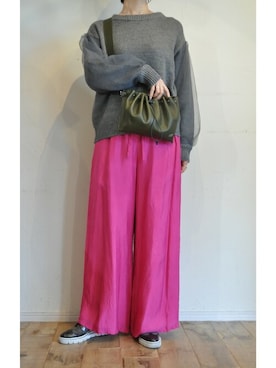 「キュプラパンツ」｜chaosbohemiaさん（レディース・165cm）の冬コーディネート