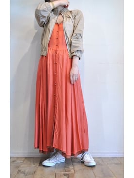 「キュプラ」｜「アイテム（ブルゾン）」を使った、chaosbohemiaさん（レディース・165cm）の冬コーディネート