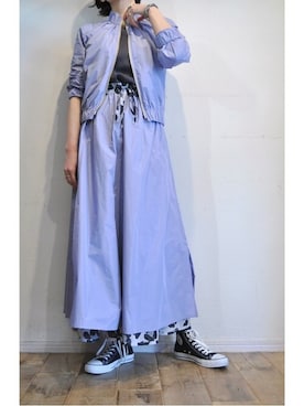 「ラベンダー」｜「アイテム（ブルゾン）」を使った、chaosbohemiaさん（レディース・165cm）の冬コーディネート