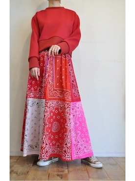 「アイテム（その他トップス、レッド系）」を使った、chaosbohemiaさん（レディース・165cm）の冬コーディネート