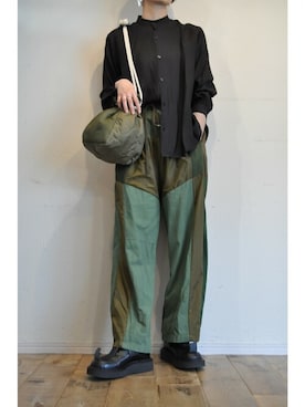 「ミリタリーバッグ」｜chaosbohemiaさん（レディース・165cm）の春コーディネート