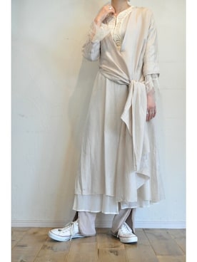 「キュプラ」｜「アイテム（ワンピース/ドレス）」を使った、chaosbohemiaさん（レディース・165cm）の春コーディネート