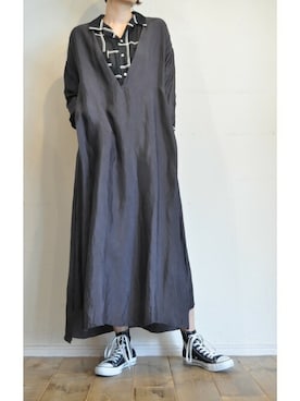 「キュプラ」｜「アイテム（ワンピース/ドレス）」を使った、chaosbohemiaさん（レディース・165cm）の春コーディネート