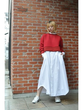 「アイテム（その他トップス、レッド系）」を使った、chaosbohemiaさん（レディース・168cm）の春コーディネート