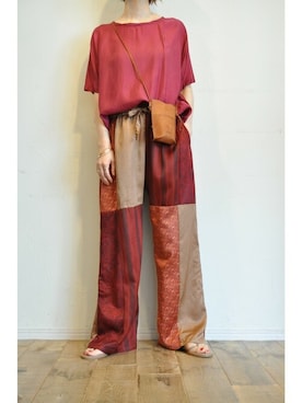 「赤コーデ」｜「アイテム（財布/小物）」を使った、chaosbohemiaさん（レディース・165cm）の夏コーディネート