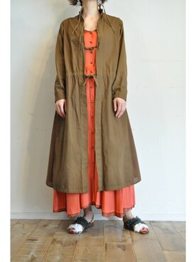 「キュプラ」｜「アイテム（ワンピース/ドレス）」を使った、chaosbohemiaさん（レディース・165cm）の夏コーディネート
