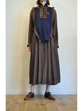 「キュプラ」｜「アイテム（ワンピース/ドレス）」を使った、chaosbohemiaさん（レディース・165cm）の秋コーディネート