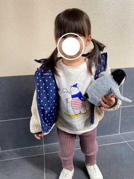 「SHIPS（シップス）のアイテム（その他アウター）」を使った、sakura...mama◡̈♥︎ さん（キッズ・80cm）の冬コーディネート