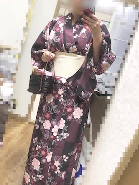 「しまむら（シマムラ）のアイテム（浴衣）」を使った、KZ-Eさん（レディース・155cm）の夏コーディネート