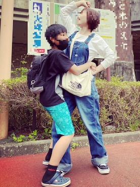 「CHUMS（チャムス）のアイテム（トップス）」を使った、KZ-Eさん（レディース・156cm）の春コーディネート