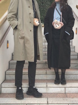 「ディズニーランド」｜「アイテム（その他アウター）」を使った、Rさん（レディース・155cm）の冬コーディネート