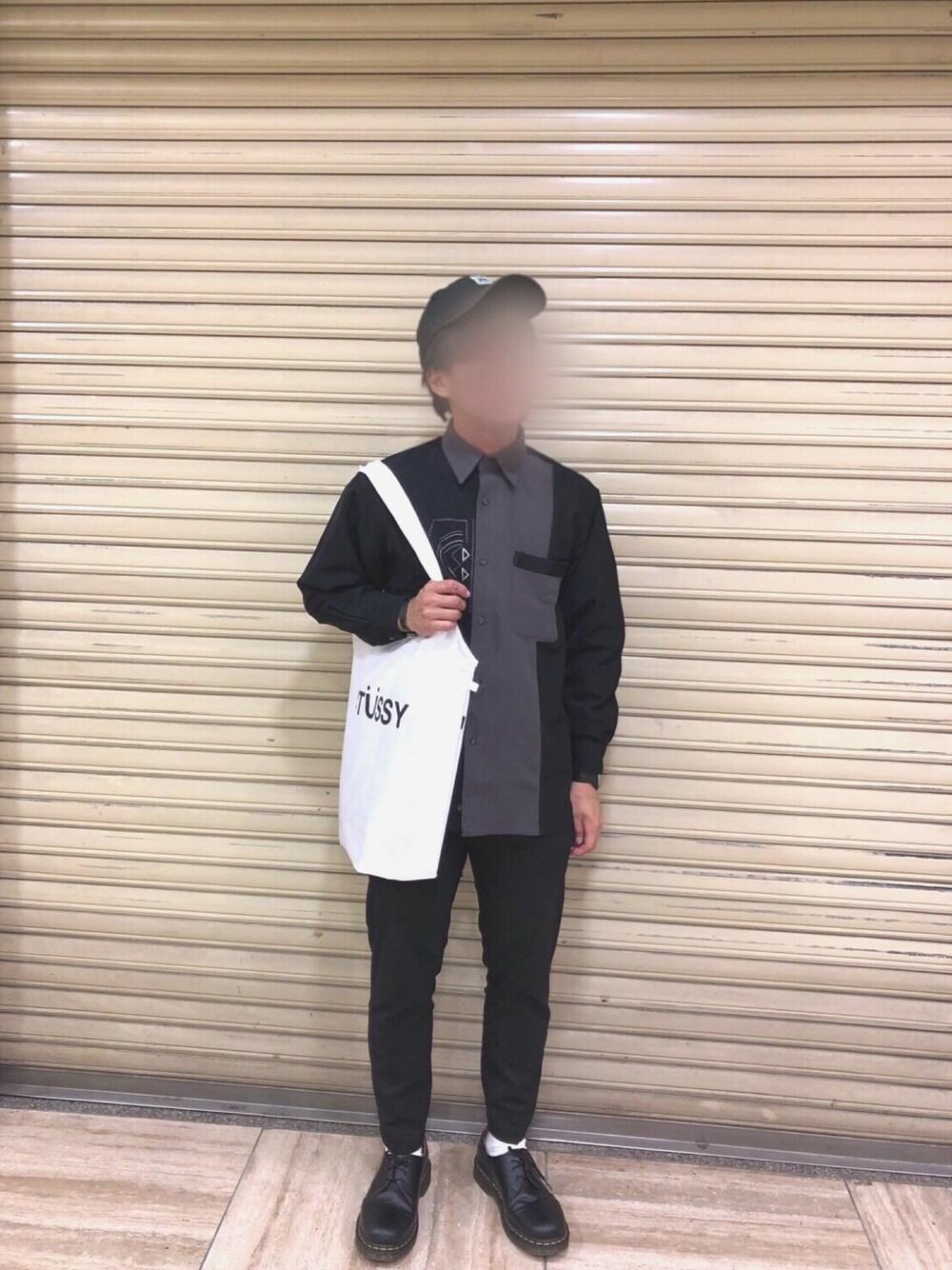 「古着のアイテム（シャツ/ブラウス、ブラック系）」を使った、あ   す   かさん（メンズ・171cm）の秋コーディネートの1枚目の写真