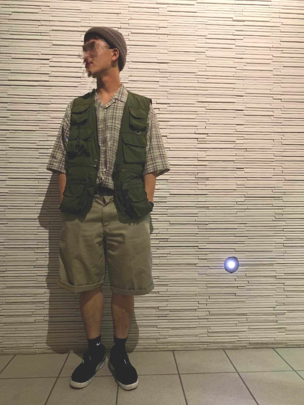 「SENSE OF PLACE by URBAN RESEAR、niko and…、チェック柄に恋してる、Dickies」｜「SENSE OF PLACE by URBAN RESEARCHのアイテム（シャツ/ブラウス、グリーン系）」を使った、あ   す   かさん（メンズ・173cm）の秋コーディネートの1枚目の写真