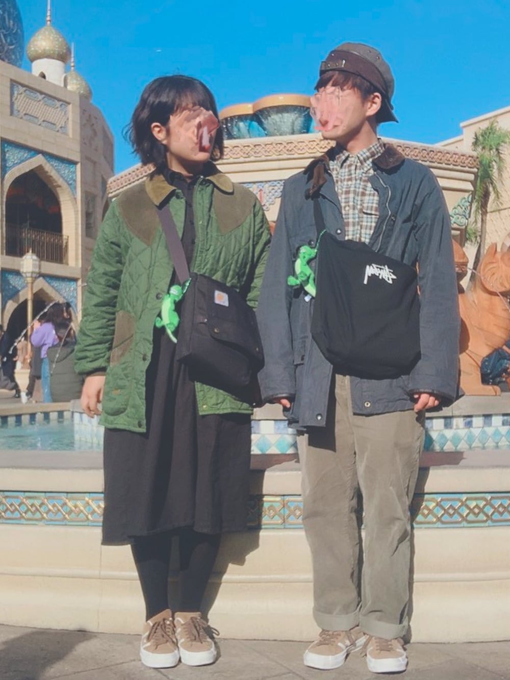 「Polo Ralph Lauren、barbour、converse」｜「Barbourのアイテム（ミリタリージャケット、グリーン系）」を使った、あ   す   かさん（メンズ・173cm）の冬コーディネートの1枚目の写真