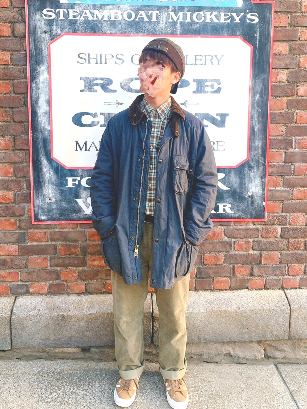「Polo Ralph Lauren、niko and…、無、converse」｜「POLO RALPH LAURENのアイテム（シャツ/ブラウス、グリーン系）」を使った、あ   す   かさん（メンズ・173cm）の冬コーディネートの1枚目の写真
