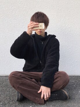 「アイテム（ピアス（両耳用））」を使った、RiKu.さん（メンズ・171cm・20代）の冬コーディネート