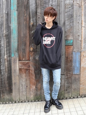 「INSTANT FAME（インスタントフェイム）のアイテム（トップス）」を使った、RiKu.さん（メンズ・171cm）の冬コーディネート