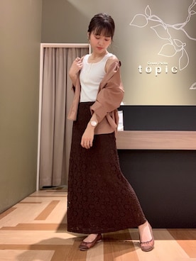 「スタッフセンバツ」｜「アイテム（バレエシューズ）」を使った、marinaさん（レディース・158cm）の夏コーディネート