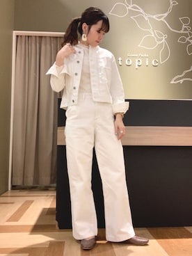 「earth music&ecology（アースミュージックアンドエコロジー）のアイテム（ブルゾン）」を使った、marinaさん（レディース・158cm）の春コーディネート