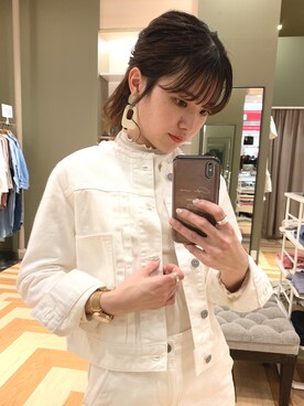 「earth music&ecology（アースミュージックアンドエコロジー）のアイテム（ブルゾン）」を使った、marinaさん（レディース・158cm）の春コーディネート