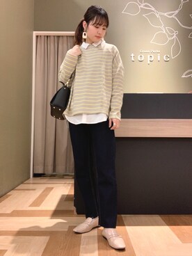 「Green　Parks（グリーンパークス）のビット金具付きミニショルダーバッグ＊（ショルダーバッグ）」を使った、marinaさん（レディース・158cm）の春コーディネート