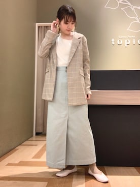 「earth music&ecology（アースミュージックアンドエコロジー）のアイテム（ブルゾン）」を使った、marinaさん（レディース・158cm）の春コーディネート