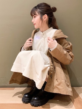 「Green　Parks（グリーンパークス）のアイテム（ブルゾン）」を使った、marinaさん（レディース・158cm）の秋コーディネート