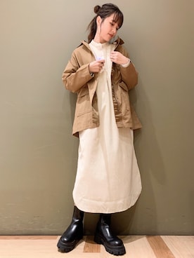 「Green　Parks（グリーンパークス）のアイテム（ブルゾン）」を使った、marinaさん（レディース・158cm）の秋コーディネート