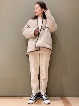 「ELENCARE DUE（エレンカーレデュエ）のアイテム（その他アウター）」を使った、marinaさん（レディース・158cm）の冬コーディネート