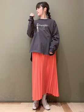 「Wrangler」｜「アイテム（その他）」を使った、marinaさん（レディース・158cm）の冬コーディネート