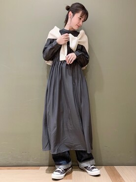 「ワンピース×スニーカー」｜「アイテム（その他）」を使った、marinaさん（レディース・158cm）の冬コーディネート