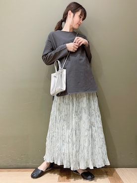 「ワッシャースカート」｜「アイテム（その他）」を使った、marinaさん（レディース・158cm）の春コーディネート