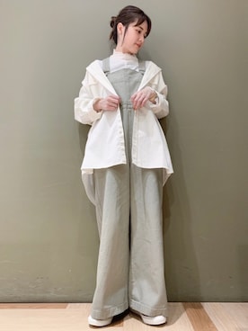 「春めきシューズ」｜「アイテム（オールインワン・サロペット）」を使った、marinaさん（レディース・158cm）の春コーディネート