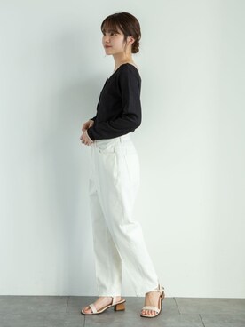 「ホワイトデニム」｜「アイテム（その他）」を使った、marinaさん（レディース・158cm）の春コーディネート