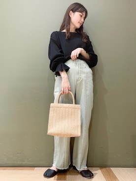 「ペーパーバッグ」｜「アイテム（その他）」を使った、marinaさん（レディース・158cm）の春コーディネート