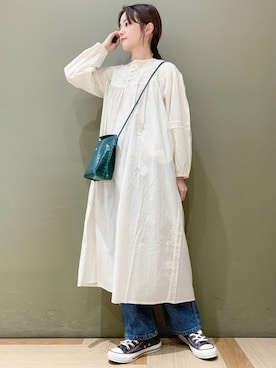 「ワンピース×スニーカー」｜「アイテム（その他）」を使った、marinaさん（レディース・158cm）の春コーディネート