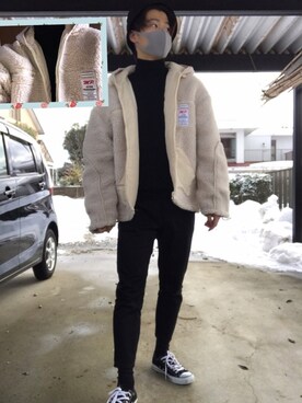 ムートンコートを使った ハイネック のメンズ人気ファッションコーディネート Wear