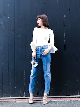 「Narcissus（ナルシス）のアイテム（デニムパンツ）」を使った、Narcissus  crystaさん（レディース・160cm）の春コーディネート